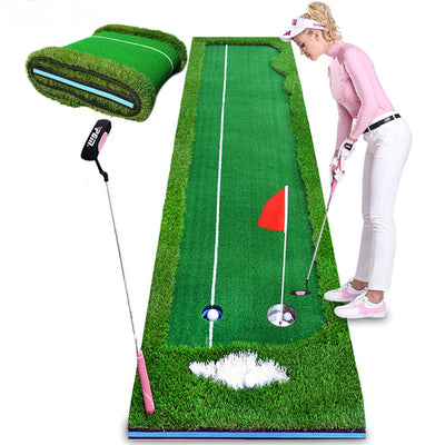 Simulador de Golf Indoor - Entrenador de Putting con Alfombra de Práctica