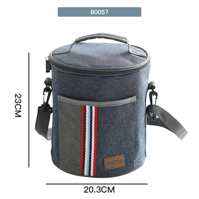 Bolsa Térmica Portátil Redonda para Almuerzo de Oficina - Image 16