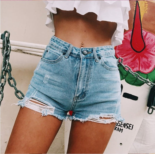 Shorts de Mezclilla Rotos Estilo Retro Clásico para Mujer - Image 6