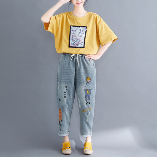 Jeans Casuales para Mujer con Bordado Artesanal - Image 5