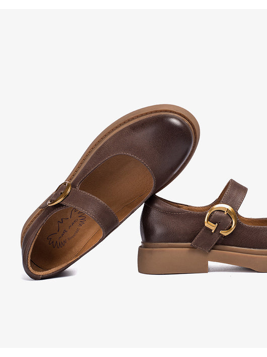 Zapatos Mary Jane de Cuero Vintage para Mujer con Hebilla - Image 15