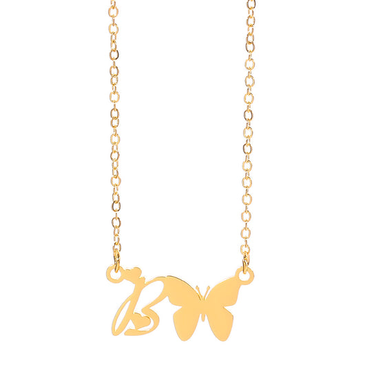 Collar Colgante Mariposa con Inicial Personalizada - Image 2