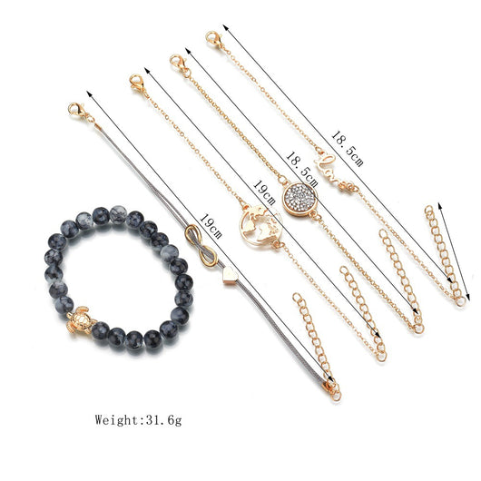 Set de Pulseras Boho Corazón Tortuga con Piedras - Diseño Infinito para Mujer - Image 3
