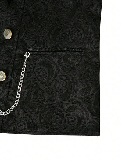 Chaleco Ejecutivo Doble Botonadura con Cadena Integrada - Image 17