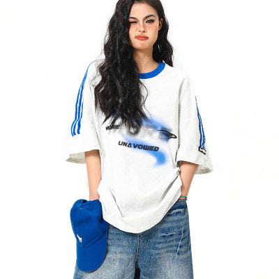 Playera Retro Patchwork Contraste de Colores para Mujer
