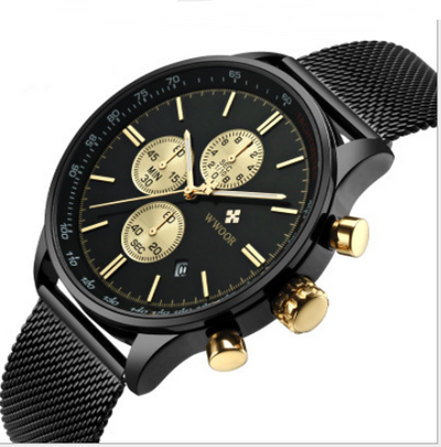 Reloj Deportivo Multifunción WWOOR con Tres Esferas y Seis Agujas - Correa de Malla - Image 5