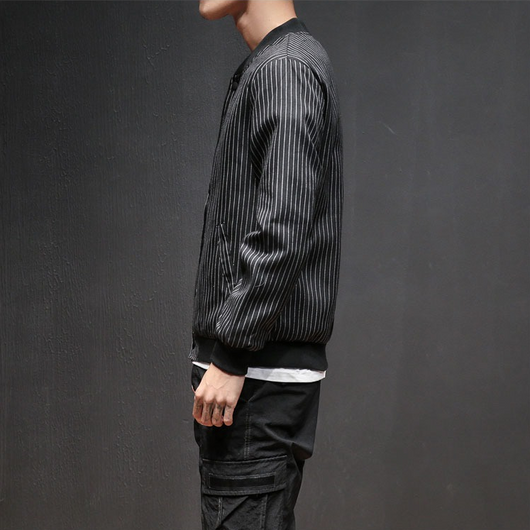 Chaqueta Deportiva Retro con Rayas - Estilo Universitario Hong Kong - Image 3