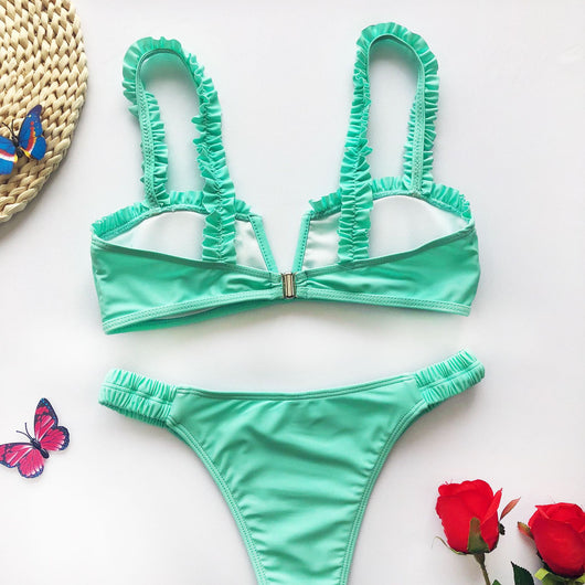 Bikini con Escote V y Volantes - Image 3