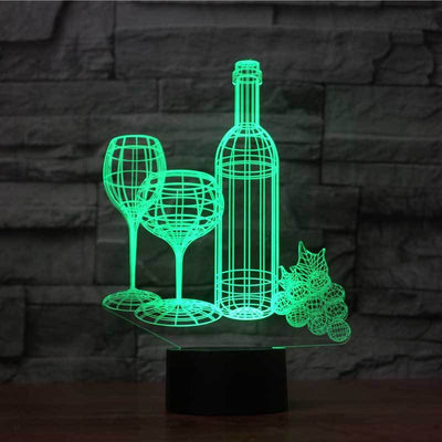 Lámpara Nocturna 3D Botella de Vino con Luz Multicolor - Image 3