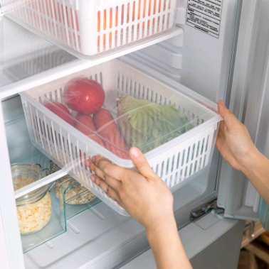 Contenedor de Almacenamiento de Frutas y Verduras con Drenaje para Refrigerador
