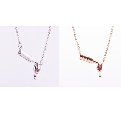 Collar para Amantes del Vino con Dije de Botella, Copa y Corazón - Image 9