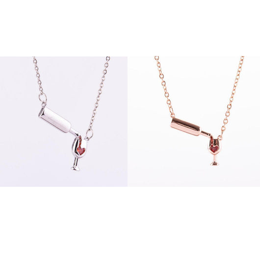 Collar para Amantes del Vino con Dije de Botella, Copa y Corazón - Image 9