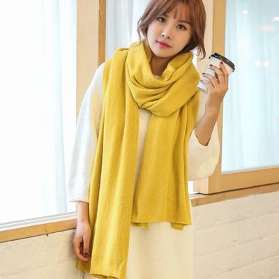 Bufanda de Lana Merino y Cachemira Tejida Estilo Coreano Unisex - Image 22