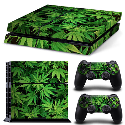 Camouflage skin set for PS4 console and two controllers, featuring a green, brown, and black textured pattern. - Image 15