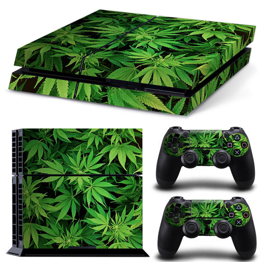 Camouflage skin set for PS4 console and two controllers, featuring a green, brown, and black textured pattern. - Image 15