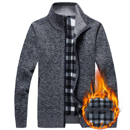Cardigan de Cuello Alto con Forro Polar - Suéter Cálido para Hombre - Image 5