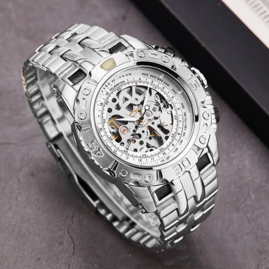 Reloj Mecánico de Acero Hueco con Pulsera de Acero Sólido - Image 3