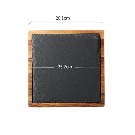 Plato de Madera para Pizza - Tabla Redonda de Madera Negra - Image 16