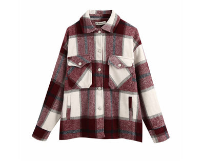 Chaqueta Camisa Cuadros para Mujer - Casual y Versátil - Image 19
