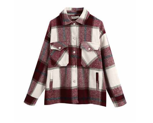 Chaqueta Camisa Cuadros para Mujer - Casual y Versátil - Image 19