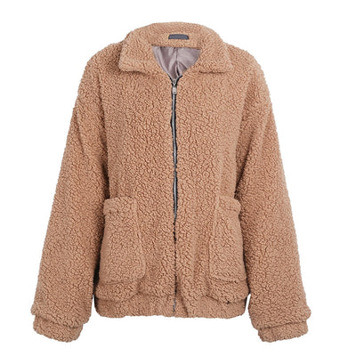 Abrigo Oversized de Lana Sintética Esponjosa - Invierno Cálido para Mujer - Image 8