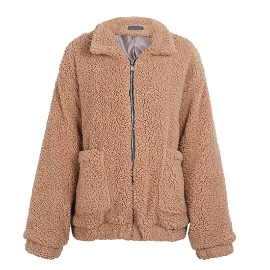 Abrigo Oversized de Lana Sintética Esponjosa - Invierno Cálido para Mujer - Image 8