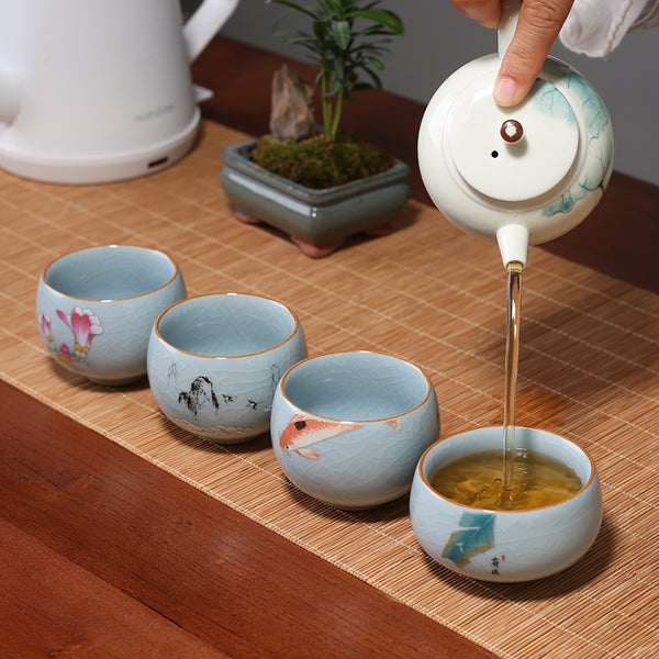 Taza de Té Ruyao Tianqing - Cerámica Artesanal Tradicional