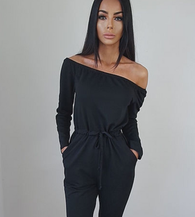 Jumpsuit de Hombro Descubierto con Detalles Rotos - Tendencia Otoño - Image 4