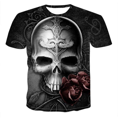Camiseta Casual Calavera Streetwear Manga Corta para Hombre - Image 9
