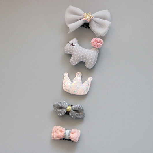 Set de 5 Diademas Princesa para Bebé con Horquillas Decorativas - Image 32