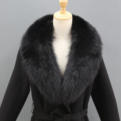 Abrigo Reversible con Cuello de Piel de Zorro Desmontable Verde - Image 11