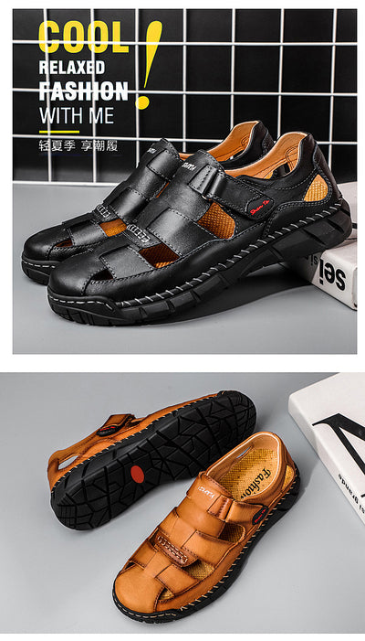 Sandalias Grandes para Hombre con Velcro y Detalles Cosidos - Image 12