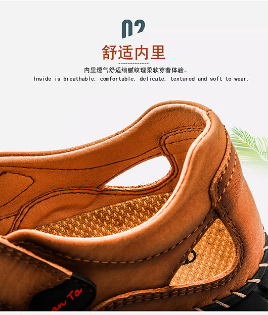Sandalias Grandes para Hombre con Velcro y Detalles Cosidos - Image 14