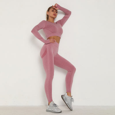 Traje de Yoga Largo Ajustado de Cintura Alta con Manga Larga - Image 51