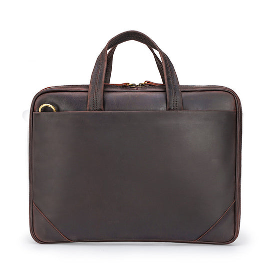 Maletín Portátil de Cuero Genuino Estilo Retro - Bolsa Ejecutiva Vintage