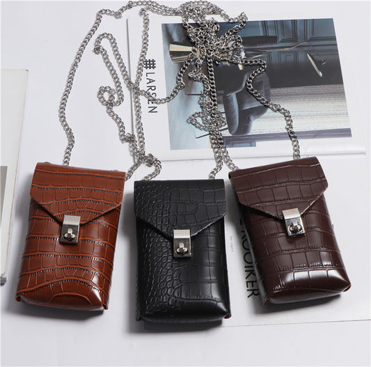 Bolso Cinturón de Cuero PU Versátil con Patrón Moderno
