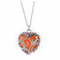 Hollow glowing heart necklace Orange Rojo