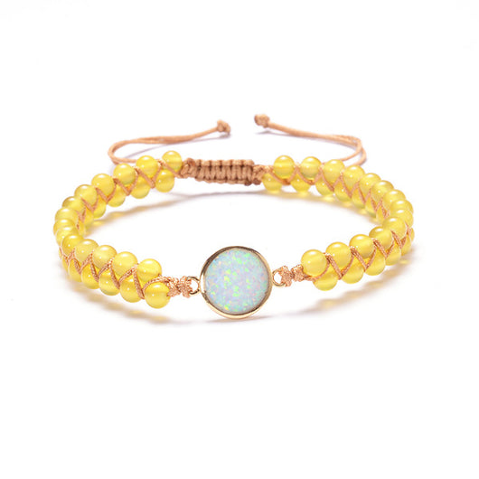 Pulsera Tejida a Mano con Amatista y Ópalo - Image 21