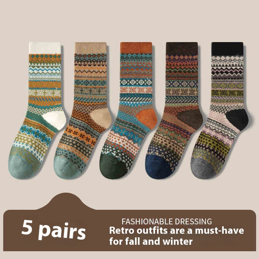 Calcetines Étnicos Retro Desodorizantes para Mujer - Image 29