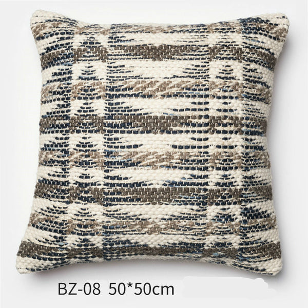 Almohada de Lana Artesanal Estilo Nórdico Moderno con Funda de Cuero Sintético - Image 16