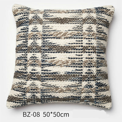 Almohada de Lana Artesanal Estilo Nórdico Moderno con Funda de Cuero Sintético - Image 16