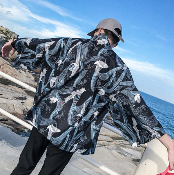 Chaqueta Kimono Estilo Japonés - Cardigan Holgado Streetwear Hip Hop para Hombre