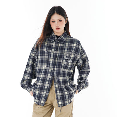 Camisa Cuadros Suelta de Manga Larga Unisex - Image 18