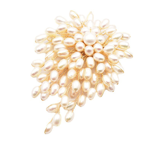 Broche de Perlas Tejido a Mano Estilo Retro Europeo Americano - Image 4