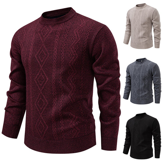 Suéter Tejido Cuello Redondo Cálido y Casual para Hombre