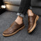 Zapatos Casuales de Cuero Negro con Cordones para Hombre Talla Grande Estilo Británico