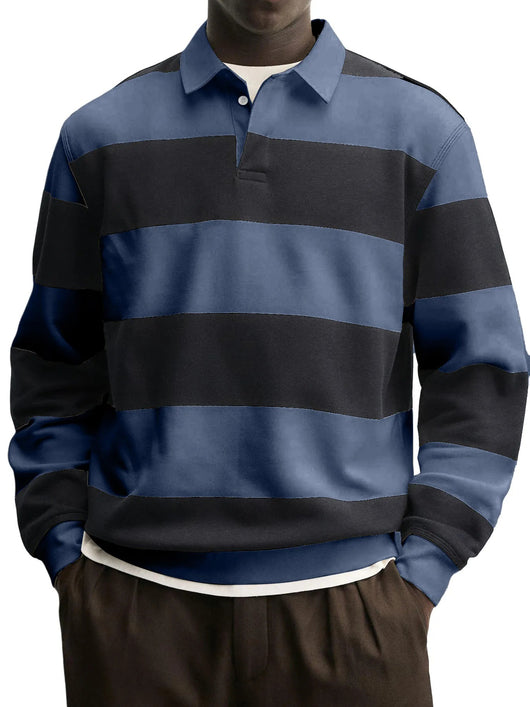 Camiseta Holgada de Rayas con Cuello Relajado y Mangas Largas - Image 21