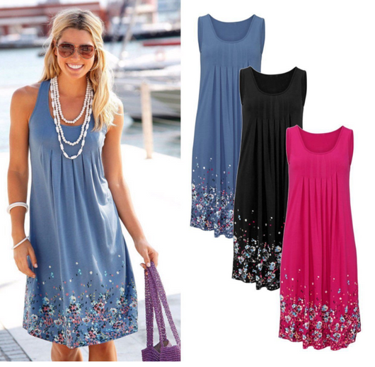 Vestido Floral Suelto sin Mangas para Verano - Casual y Cómodo - Image 18