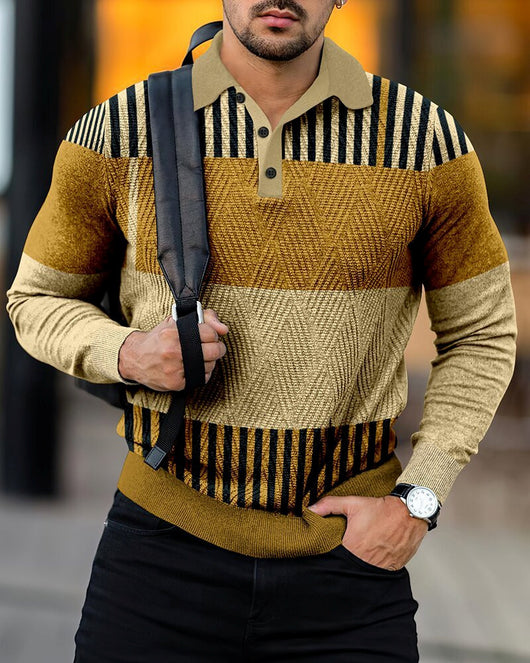 Camisa Casual con Estampado Digital y Cuello Solapa para Hombre - Image 8