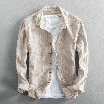 Camisa Casual de Lino con Mangas Largas para Hombre - Image 9